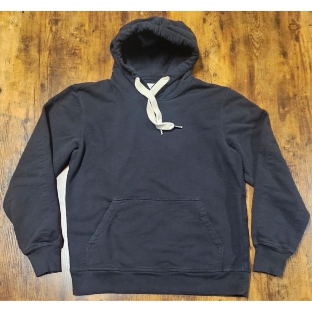 Buck Mason Welterweight Hooded Sweatshirt Faded Black Men's Medium Hoodie